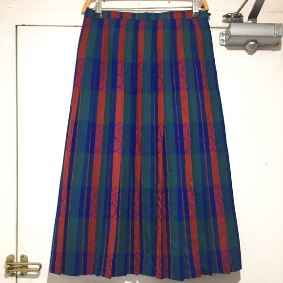 VINTAGE DALKEITH STRIPE PATTERN PLEATED SIZE 10 - Picture 4 of 6